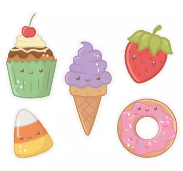Rozkošná samolepka na stenu na anime jedlo - Tenstickers