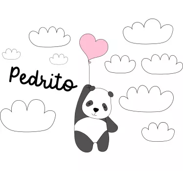 Nálepka pre deti panda s balónom - Tenstickers