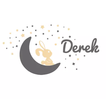 Králik dobrú noc mesiac zviera samolepka na stenu - Tenstickers