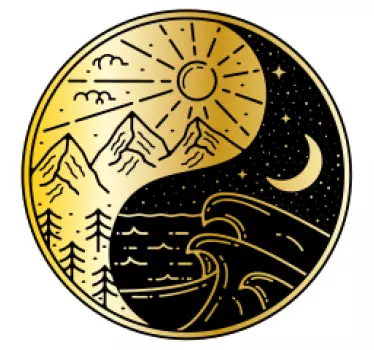 Moon ying yang priestorový obtlačok - Tenstickers