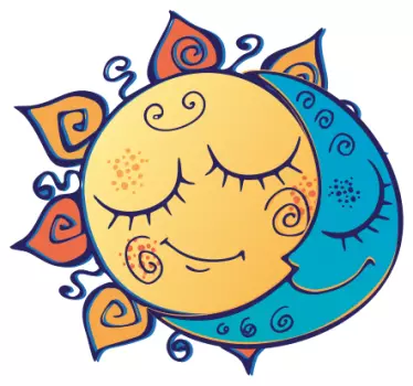 Nálepka pre deti slnečné a mesiacové tváre - Tenstickers