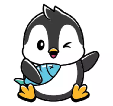 Nálepka pre deti rozkošná figúrka tučniaka - Tenstickers