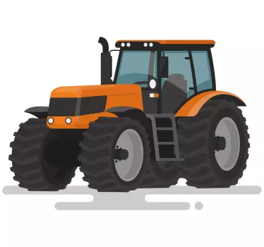Oranžový traktor hračka obtisk - Tenstickers