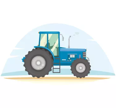 Modrý traktor ilustračná hračka obtlačok - Tenstickers