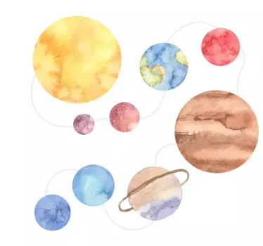 Nálepka mapy slnečnej sústavy - Tenstickers