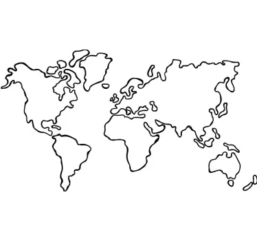 Politická mapa sveta jednobarevná mapa nástenný samolepka - Tenstickers