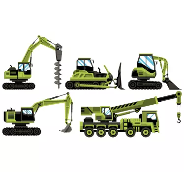 Zelený štítok na traktor a buldozéry - Tenstickers