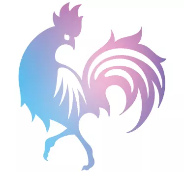 Fialový gradient kohút vták obtlačok - Tenstickers