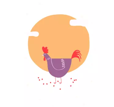 ľudový umelecký kohút vták obtlačok - Tenstickers