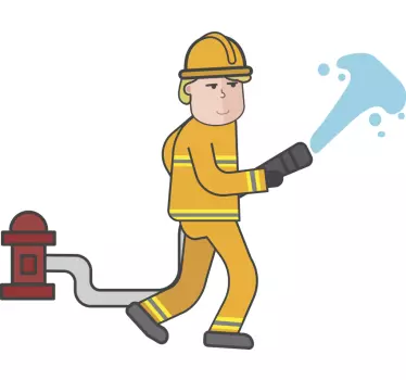 Hasič v akcii detská samolepka na stenu do spálne - Tenstickers