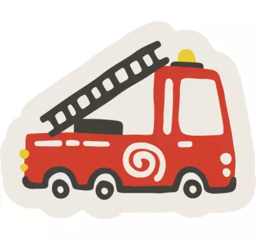 Hasič červené auto múr deti spálňa samolepka - Tenstickers