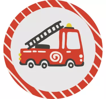 Samolepka na stenu pre hasičov červený cyklus pre deti - Tenstickers