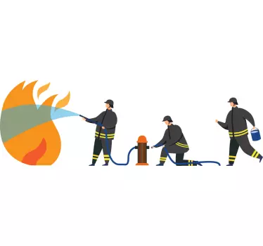 Muži hasiči detská samolepka na stenu - Tenstickers
