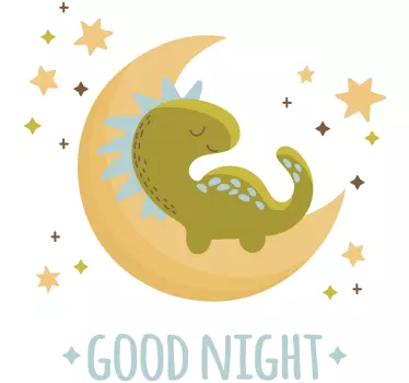 Nálepka pre deti ospalý dinosaurí mesiac - Tenstickers