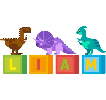 Nálepka pre deti farebné dinosaurie kocky - Tenstickers