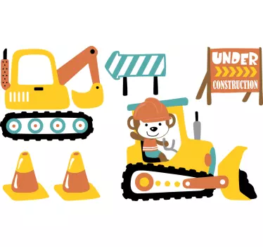 Nálepka pre deti zábava so stavebnými vozidlami - Tenstickers
