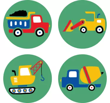 Nálepka pre deti s vozidlami na stavbe - Tenstickers