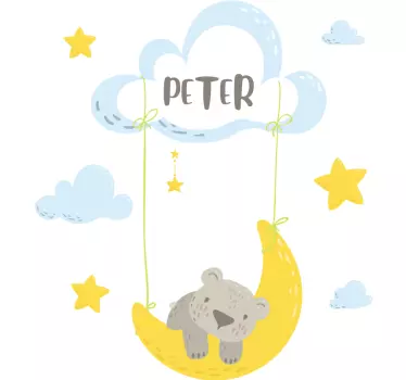 Nálepka pre deti medveď na mesiaci - Tenstickers