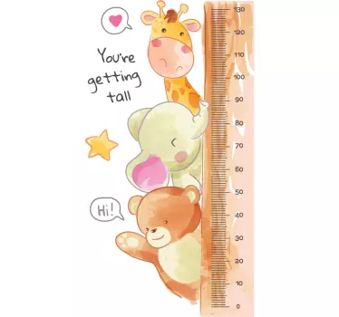 Nálepka s výškovou tabuľkou sledovač výšky zvierat - Tenstickers