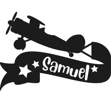 Nálepka pre deti banner s názvom lietadla - Tenstickers
