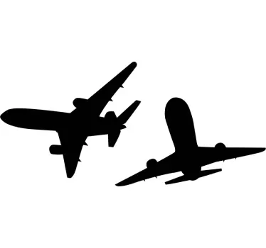 2 lietadlo typu boeing lietajúce na oblohe ilustračné nástenné um - Tenstickers