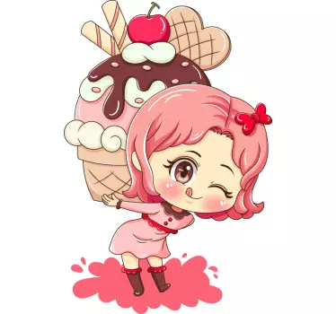 Cupcake anime karikatúra samolepka na stenu - Tenstickers