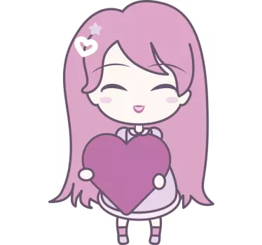 Anime dievča so samolepkou na stenu - Tenstickers