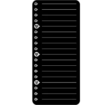 Nálepka s tabuľkou na meranie výšky tabule - Tenstickers