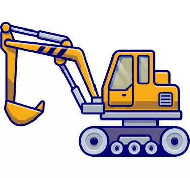 Bager typická žltá pre deti detská samolepka na stenu do spálne - Tenstickers