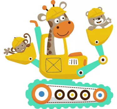 Nálepka pre deti Žirafa s priateľmi - Tenstickers