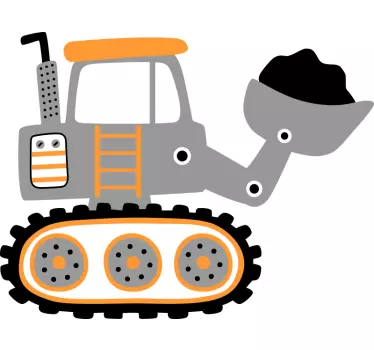Detská samolepka na stenu pre deti s baggerom - Tenstickers