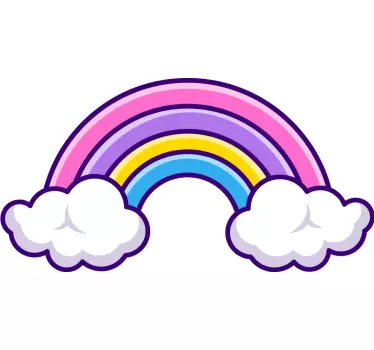 Oblak karikatúra dúhový náklon na stenu - Tenstickers