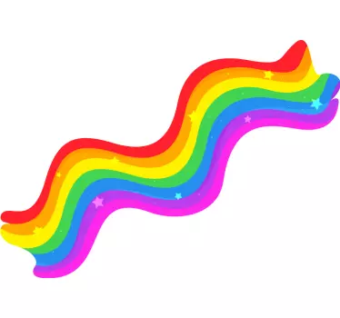 Dúhové čiary kreslený samolepka na stenu - Tenstickers