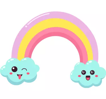Nálepka pre deti roztomilý obláčik s dúhou - Tenstickers