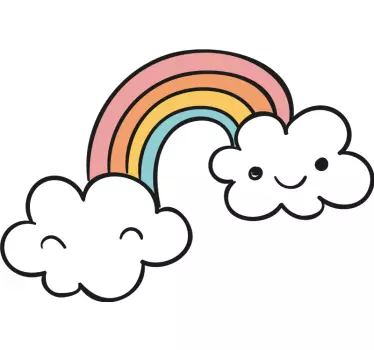Nálepka pre deti dúhové oblaky s úsmevom - Tenstickers
