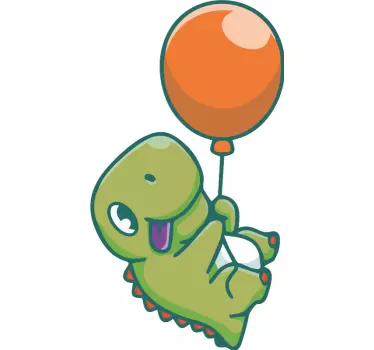 Nálepka pre deti veselý balónik s dinosaurom - Tenstickers