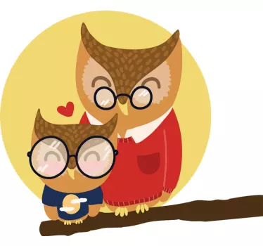 Nálepka pre deti rodinný portrét sov - Tenstickers