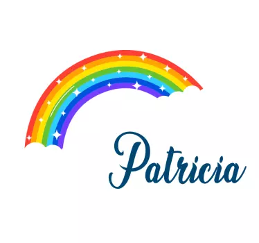 Prispôsobená iskrivá dúhová detská samolepka na stenu - Tenstickers