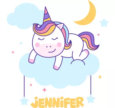 Nálepka pre deti prispôsobená s jednorohom fantázie - Tenstickers