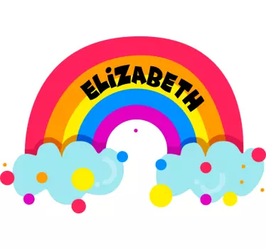 Nálepka pre deti dúhové meno na mieru - Tenstickers
