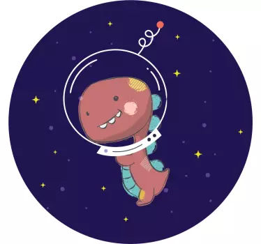 Nálepka pre deti roztomilý vesmírny dinosaurus - Tenstickers