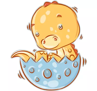 Nálepka pre deti roztomilý vyliahnutý dinosaurus - Tenstickers