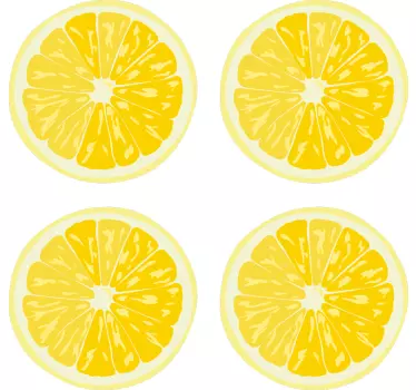 Nakrájané citróny ovocný samolepka na stenu - Tenstickers