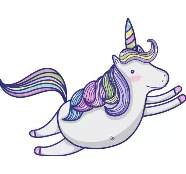 Nálepka pre deti s hravou ilustráciou jednorožca - Tenstickers