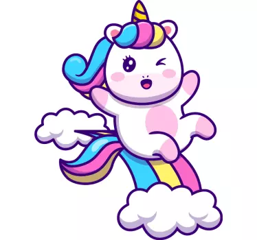 Nálepka pre deti hravo jednorožec ikona - Tenstickers