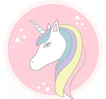 Nálepka pre deti s očarujúcou ilustráciou jednorožca - Tenstickers