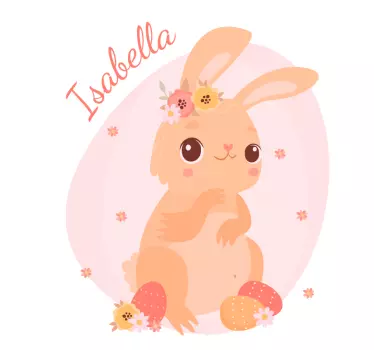 Nálepka pre deti s roztomilou ilustráciou zajaca - Tenstickers
