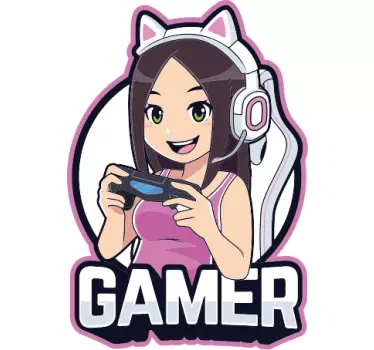 Hráč anime dievča ilustrácia nástenné umenie - Tenstickers