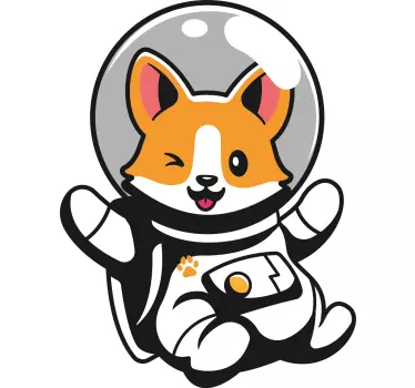 Anime corgi astronaut ilustrácie nástenné umenie - Tenstickers