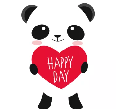 Anime panda na šťastný deň ilustrácie nástenné umenie - Tenstickers